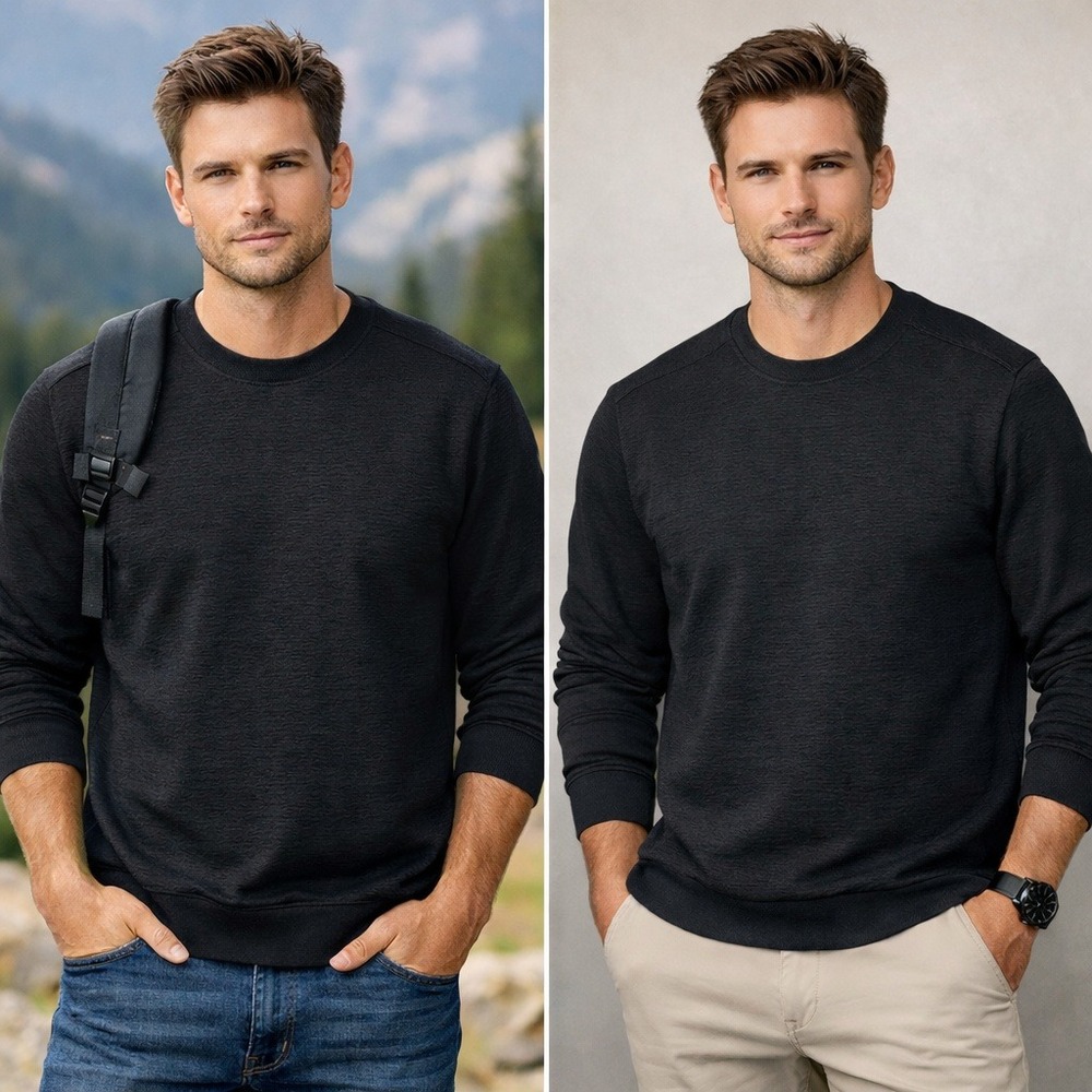 Gerry Sweatshirt Mens M Lot 2 Black Textured Crew Pullover Athleisure Casual NWT